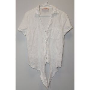 Scandal womens small linen shirt blouse white top Italian